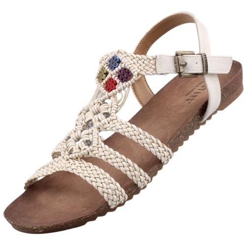 MUSTANG Damen Sandalen Ivory EU 36 von MUSTANG