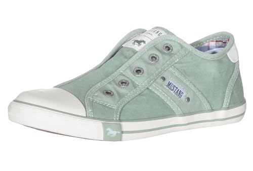 MUSTANG Damen Sneaker Schuhe Low Slip on 1099-416-750 pastellgrün 41 von MUSTANG