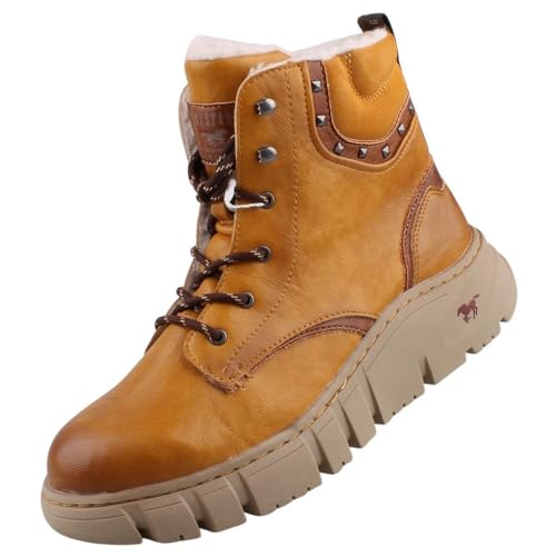 MUSTANG Damen Stiefelette gefüttert Gelb EU 40 von MUSTANG