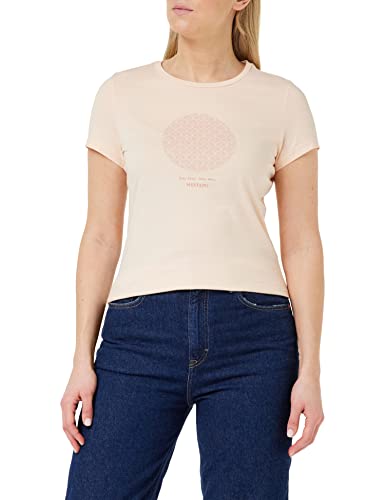 MUSTANG Damen Style Alexia C Chestprint T-Shirt, Bisque 7262, XL von MUSTANG
