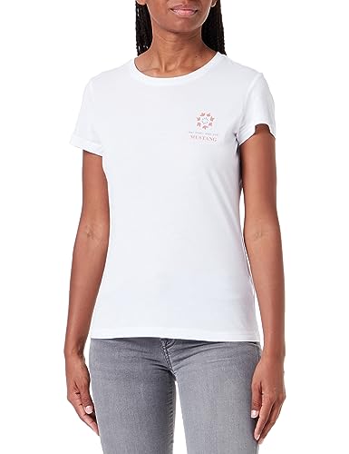 MUSTANG Damen Style Alexia C Chestprint T-Shirt, General White 2045, M von MUSTANG