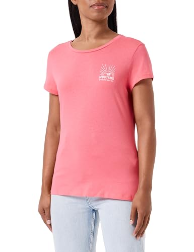 MUSTANG Damen Style Alexia C Chestprint T-Shirt, Rouge Red 8282 von MUSTANG