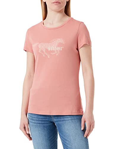MUSTANG Damen Style Alexia C Print T-Shirt, Desert Sand 7261, XL von MUSTANG
