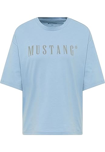 MUSTANG Damen Style Alina C Logo T-Shirt, Faded Denim 5124, L von MUSTANG
