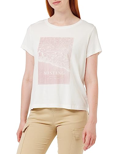 MUSTANG Damen Style Alina C Photoprint T-Shirt, General White 2045, L von MUSTANG