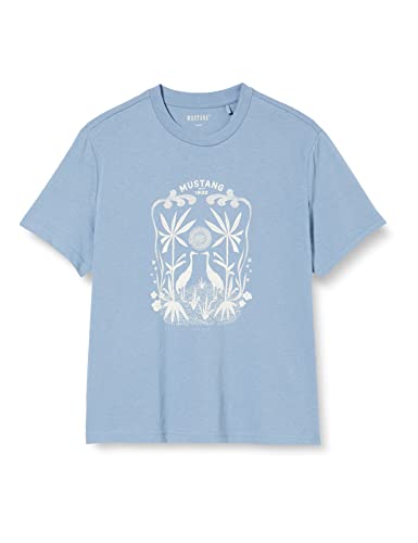 MUSTANG Damen Style Alina C Print T-Shirt, Faded Denim 5124, M von MUSTANG