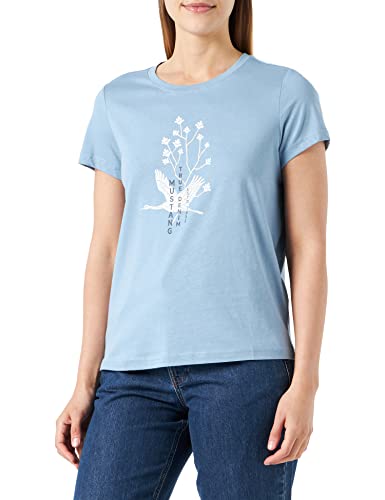 MUSTANG Damen Style Alina C Print T-Shirt, Faded Denim 5124, XL von MUSTANG