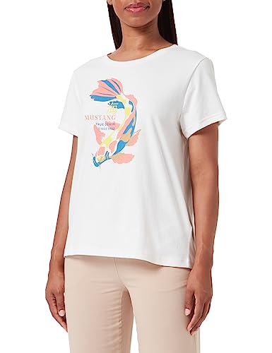 MUSTANG Damen Style Alina C Print T-Shirt, Whisper White 2013, M von MUSTANG