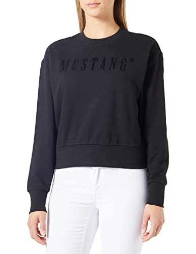 MUSTANG Damen Style Bea C Logo Print Sweatshirt, Black 4142, S von MUSTANG