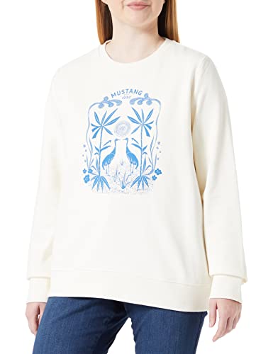 MUSTANG Damen Style Bea C Print Pullover, Whisper White 2013, S von MUSTANG