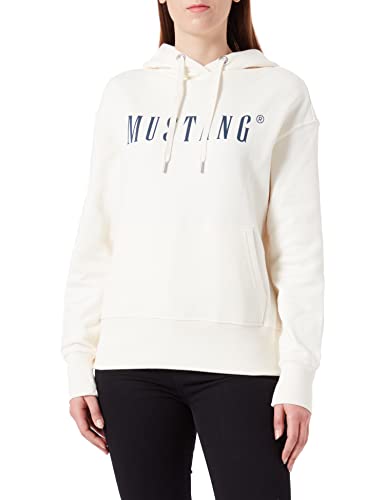 MUSTANG Damen Style Bianca H Logo Kapuzenpullover, Whisper White 2013, 3XL von MUSTANG