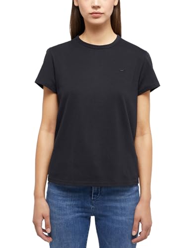 MUSTANG Damen T-Shirt ADA - Regular Fit - XS S M L XL Weiss Schwarz Baumwolle, Größe:M, Farbe:Black 4142 von MUSTANG
