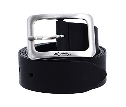 MUSTANG Gürtel Damen Leder Ledergürtel 30 mm Rindleder Damengürtel (Schwarz, 100) von MUSTANG