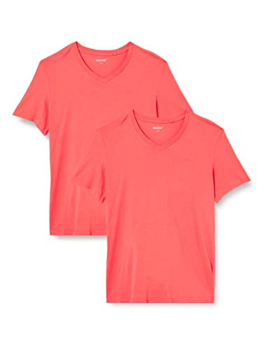 MUSTANG Herren 2-Pack V-Neck 1006170 T-Shirt, Rose of Sharon 7246, 3XL (2er Pack) von MUSTANG