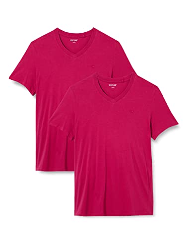 MUSTANG Herren 2-Pack V-Neck 1006170 T-Shirt, Sangria 8354, 3XL (2er Pack) von MUSTANG