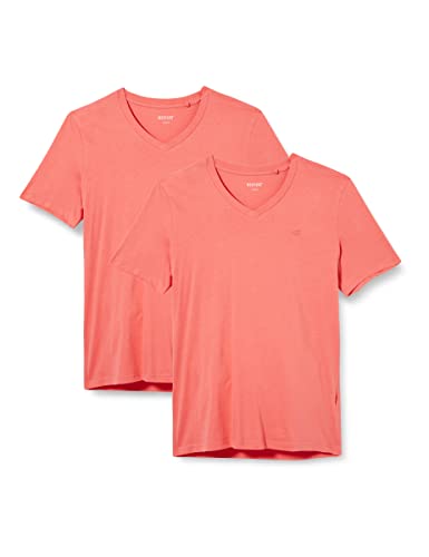 MUSTANG Herren 2-Pack V-Neck 1006170 T-Shirt, Tea Rose 8142, 3XL (2er Pack) von MUSTANG