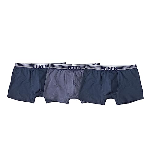 MUSTANG Herren 3er Pack Boxershorts Retro Navy XL von MUSTANG