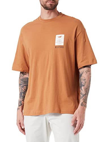MUSTANG Herren Aidan C Print T-Shirt, Brown Sugar 3132, S von MUSTANG
