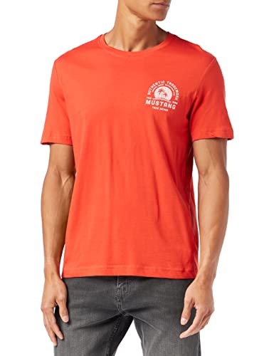 MUSTANG Herren Alex C Print T-Shirt, Aurora RED 7121, XL von MUSTANG