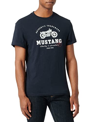 MUSTANG Herren Alex C Print T-Shirt, Sky Captain 5323, S von MUSTANG