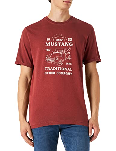MUSTANG Herren Alex C Print T-Shirt, Spiced Apple 7256, S von MUSTANG