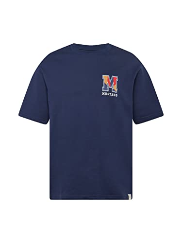 MUSTANG Herren Andrew C Embro T-Shirt, Navy Blazer 5324, M von MUSTANG