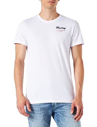 MUSTANG Herren Aron C Embro T-Shirt, General White 2045, 3XL von MUSTANG