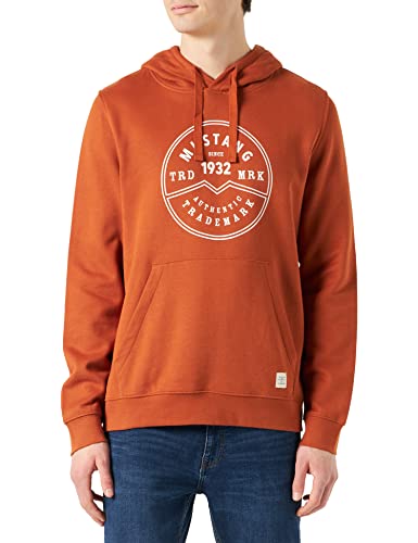 MUSTANG Herren Bennet Hood Logo Kapuzenpullover, Bombay Brown 7102, 3XL von MUSTANG