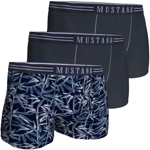 Mustang Herren Boxershorts Retropants 3er-Pack, Größe:M, Farbe:Navy Bambus von Mustang