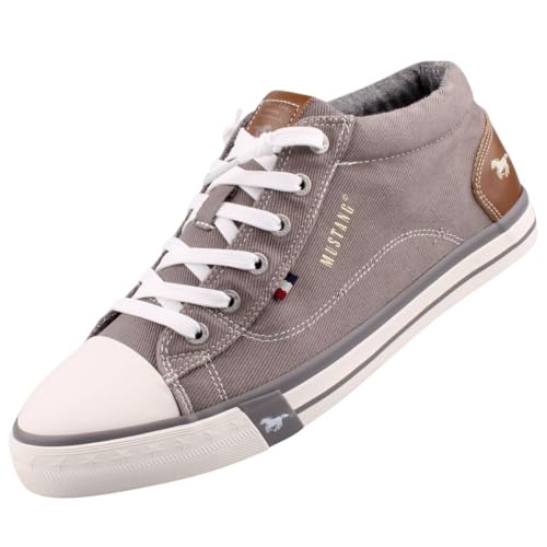 MUSTANG Herren Canvas Mid-Top Sneaker Grau EU 41 von MUSTANG