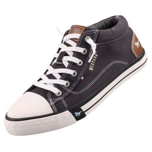 MUSTANG Herren Canvas Mid-Top Sneaker Schwarz EU 40 von MUSTANG