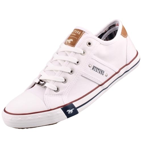 MUSTANG Herren Canvas Sneaker Weiß EU 50 von MUSTANG