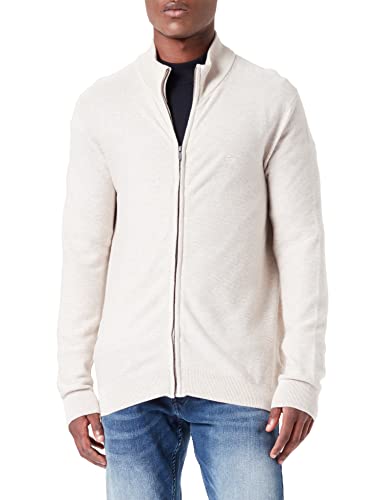 MUSTANG Herren Edgar Zip Cardigan Strickjacke, Bros Beige 2077, S von MUSTANG