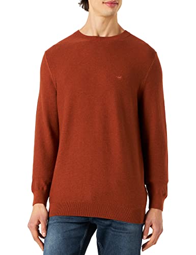 MUSTANG Herren Emil C Basic Pullover Casual, 7102_bombay_brown Melange 7258, M von MUSTANG