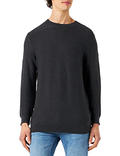 MUSTANG Herren Emil C Basic Pullover Casual, Anthra Melange 4157, S von MUSTANG