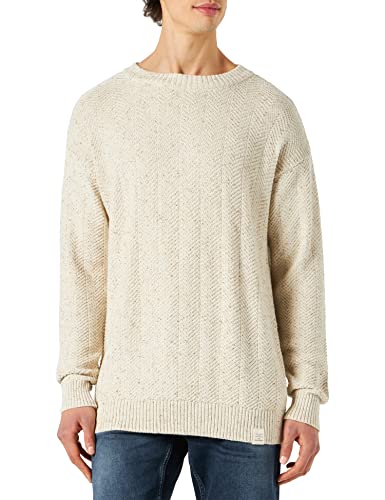 MUSTANG Herren Emil C Heringbone Pullover, Birch 2040, L von MUSTANG