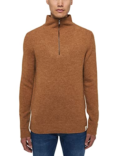 MUSTANG Herren Emil T Zipper Pullover, 3132_Brown Sugar Melange 3356, XL von MUSTANG