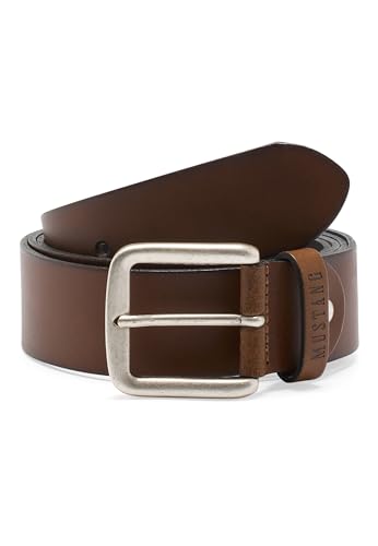 MUSTANG Herren Ledergürtel MG2118L15Z 40mm Gürtelbreite Schwarz Braun 80-115cm, Größe:125cm, Farbe:Baileys 0660 von MUSTANG