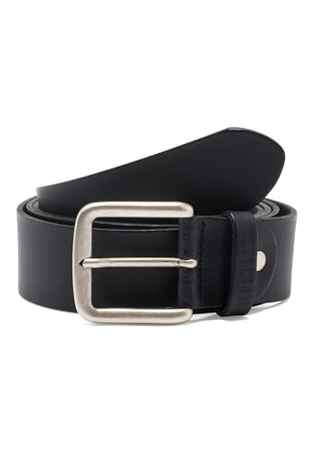 MUSTANG Herren Ledergürtel MG2118L15Z 40mm Gürtelbreite Schwarz Braun 80-115cm, Größe:125cm, Farbe:Black 0791 von MUSTANG