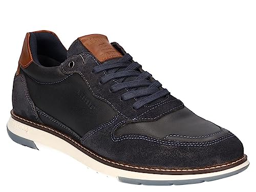 MUSTANG Herren Halbschuh Sneaker Schnürung Leder 4946-304, Größe:45 EU, Farbe:Blau von MUSTANG