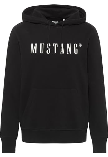 Mustang Herren Hoodie Kapuzenpullover Bronson - Regular Fit S - 6XL Blau Schwarz, Größe:M, Farbe:Black 4142 von MUSTANG