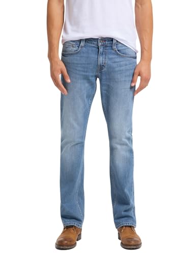 MUSTANG Herren Jeans Hose Oregon Bootcut Männer Jeanshose Denim Stretch Baumwolle Blau Schwarz W30 W31 W32 W33 W34 W36 W38 W40, Größe:W 30 L 32, Farbe:Light Blue Denim (202) von MUSTANG