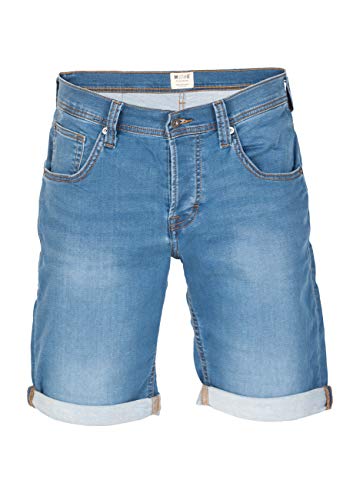 MUSTANG Herren Jeans Shorts Chicago Real X Regular Fit Taschen Jeans Sommer Shorts Basic Kurze Hose Sweathose Stretch Denim Bermuda Blau w30, Größe:W 30, Farbe:Light Blue (312) von MUSTANG