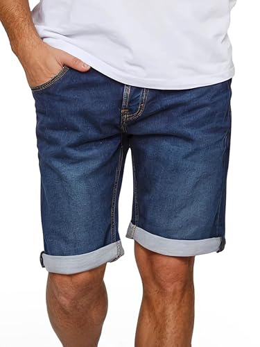 MUSTANG Jeans Shorts Herren Stretch Kurz Regular Fit Chicago Real X Kurze Hosen Sommer Denim Einfarbig Blau w30, Größe:W 30, Farbe:Dark Blue (982) von MUSTANG