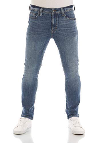 MUSTANG Herren Jeans Vegas Slim Fit Jeanshose Hose Denim Stretch Baumwolle Schwarz Grau Blau w30 - w40, Größe:33W / 32L, Farbvariante:Denim Blue (5000-583) von MUSTANG