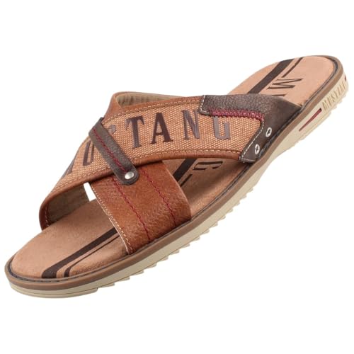 MUSTANG Herren Pantoletten Cognac EU 47 von MUSTANG