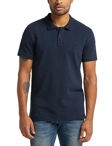 MUSTANG Herren Poloshirt Basic - Regular Fit S - 6XL Blau Schwarz 100% Baumwolle, Größe:5XL, Farbe:Dark Sapphite (4136) von MUSTANG