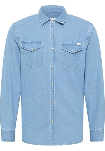 MUSTANG Herren Style Duver Hemd, Hellblau 100, L von MUSTANG
