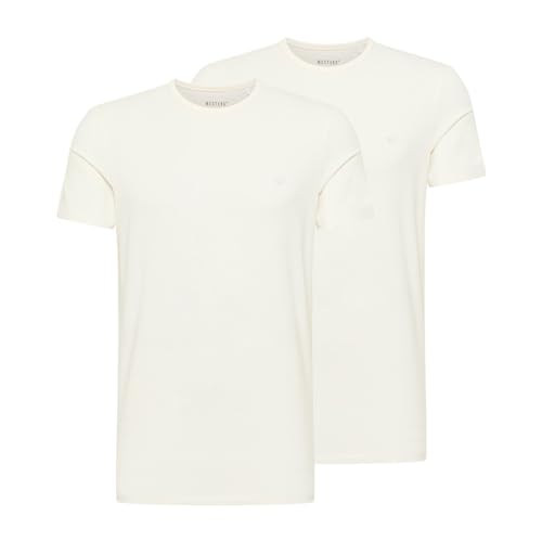Mustang Herren T-Shirt Allen 2er Pack - Regular Fit S- 3XL Weiss Schwarz Stretch, Größe:L, Farbe:Genaral White 2045 Mustang Herren T-Shirt Allen 2er Pack - Regular Fit S- 3XL Weiss Schwarz Stretch, Größe:L, Farbe:Genaral White 2045 von MUSTANG