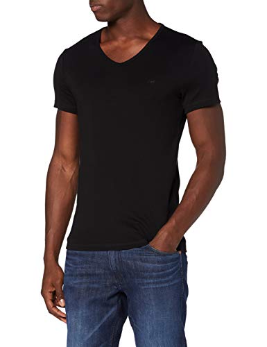 MUSTANG Herren Aaron V Basic T Shirt, 4142 Schwarz, 3XL EU von MUSTANG